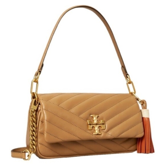 Tory Burch KIRA CHEVRON TASSEL SMALL FLAP SHOULDER BAG - Picture 1 of 6